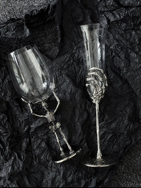 Skeleton Hand and Snake Decorated Glass Set Combination 1